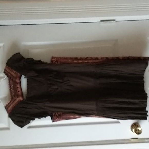 FREE PEOPLE Day Glow Mini Dress In Brown Combo M - Picture 3 of 9